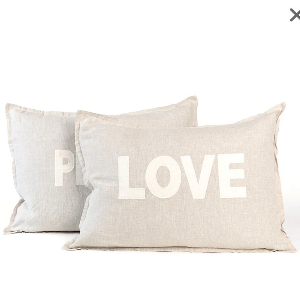 POM POM AT HOME: PEACE AND LOVE PILLOW SHAM SET (2 shams) from the Jilly Box